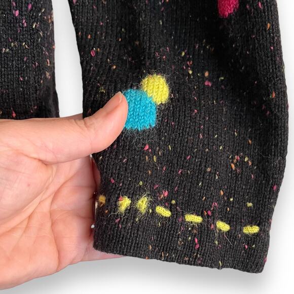 Vintage Coldwater Creek 1/4 Zip Pullover Polka Dot Wool Blend Sweater Women's M - Picture 6 of 8